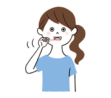 ② 着色が気になる部分に細かくブラッシングを行います。